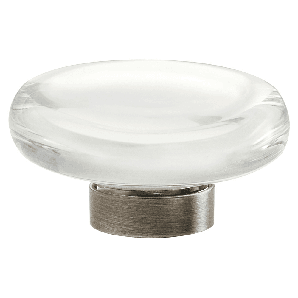 1-3/4" Glacio Crystal Knob, Clear/Gunmetal
