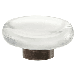1-3/4" Glacio Crystal Knob, Clear/Oil-Rubbed Bronze
