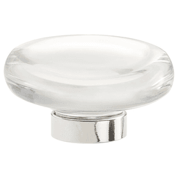 1-3/4" Glacio Round Knob, Clear/Polished Nickel