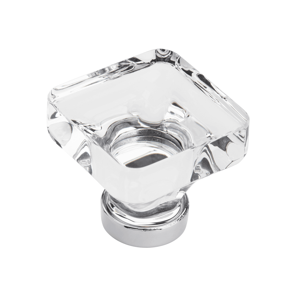 1-3/8" Glacio Crystal Knob, Crystal/Black Bronze
