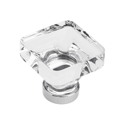 1-3/8" Glacio Crystal Knob, Crystal/Black Bronze