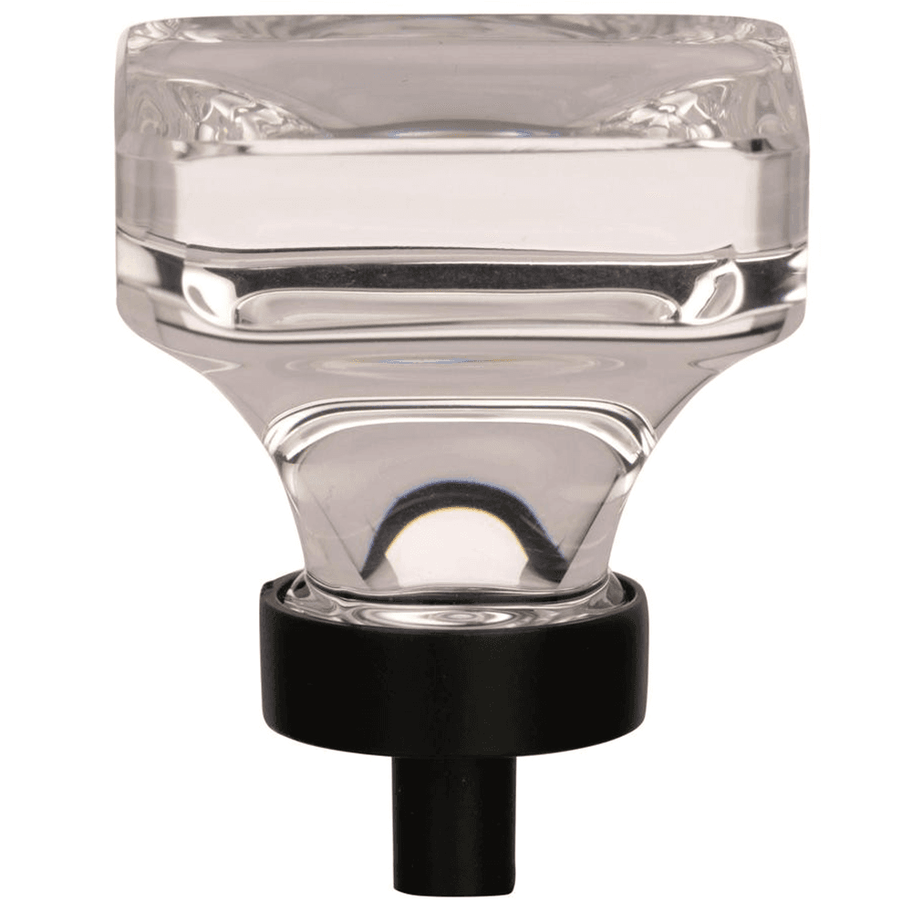 1-3/8" Glacio Crystal Knob, Crystal/Black Bronze