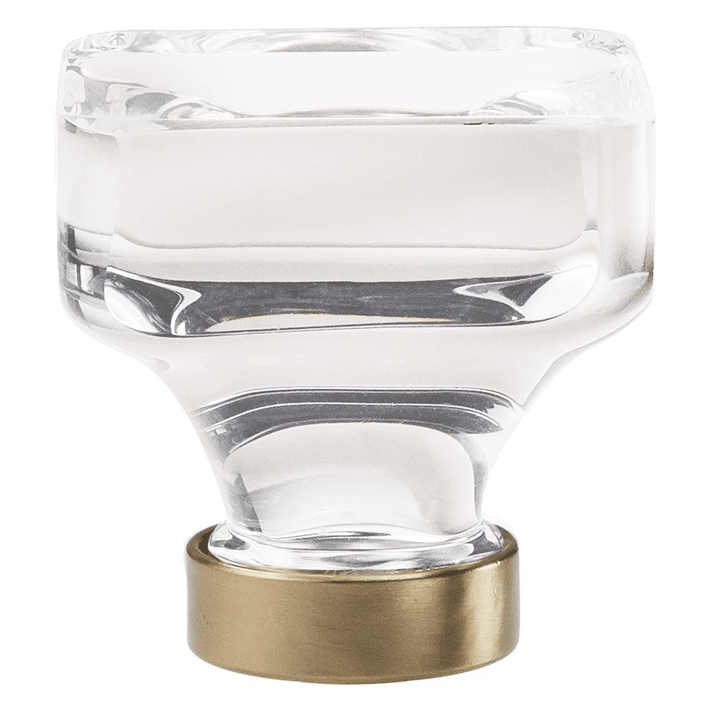 1-3/8" Glacio Crystal Knob, Clear/Golden Champagne