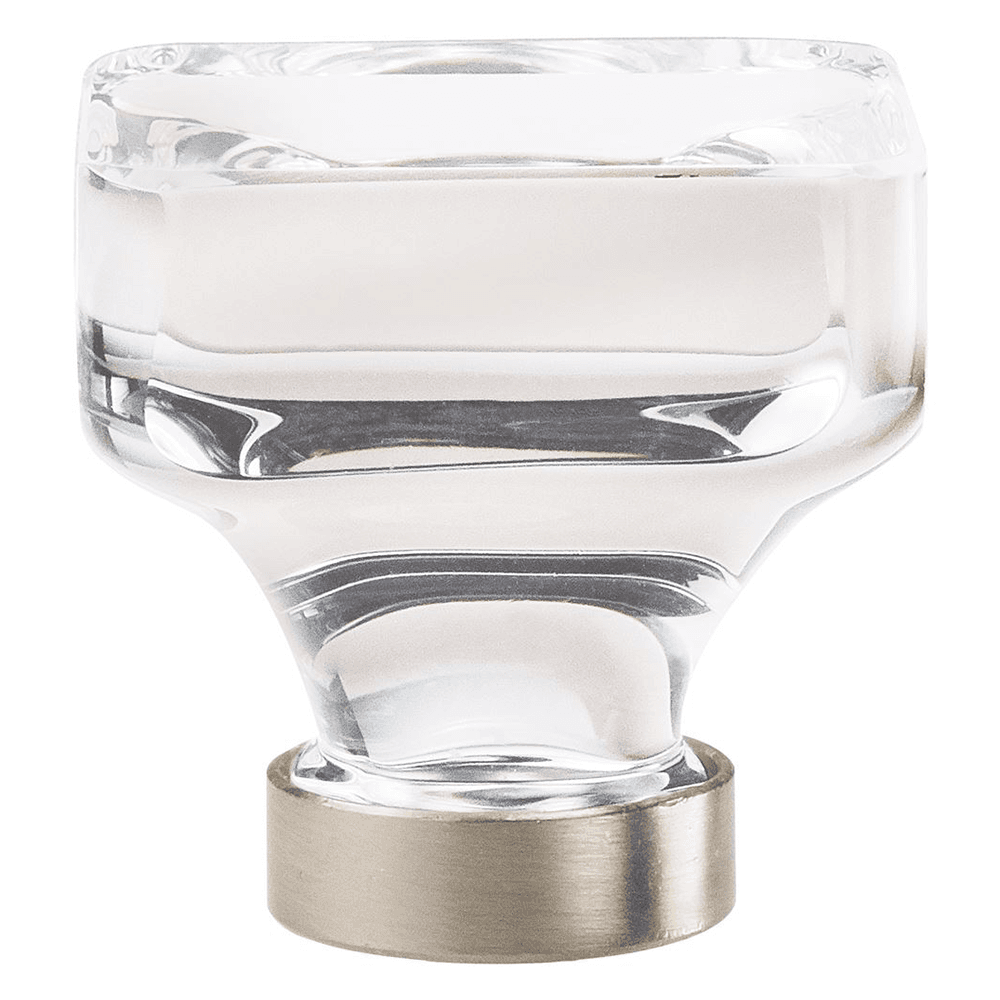 1-3/8" Glacio Crystal Knob, Clear/Satin Nickel