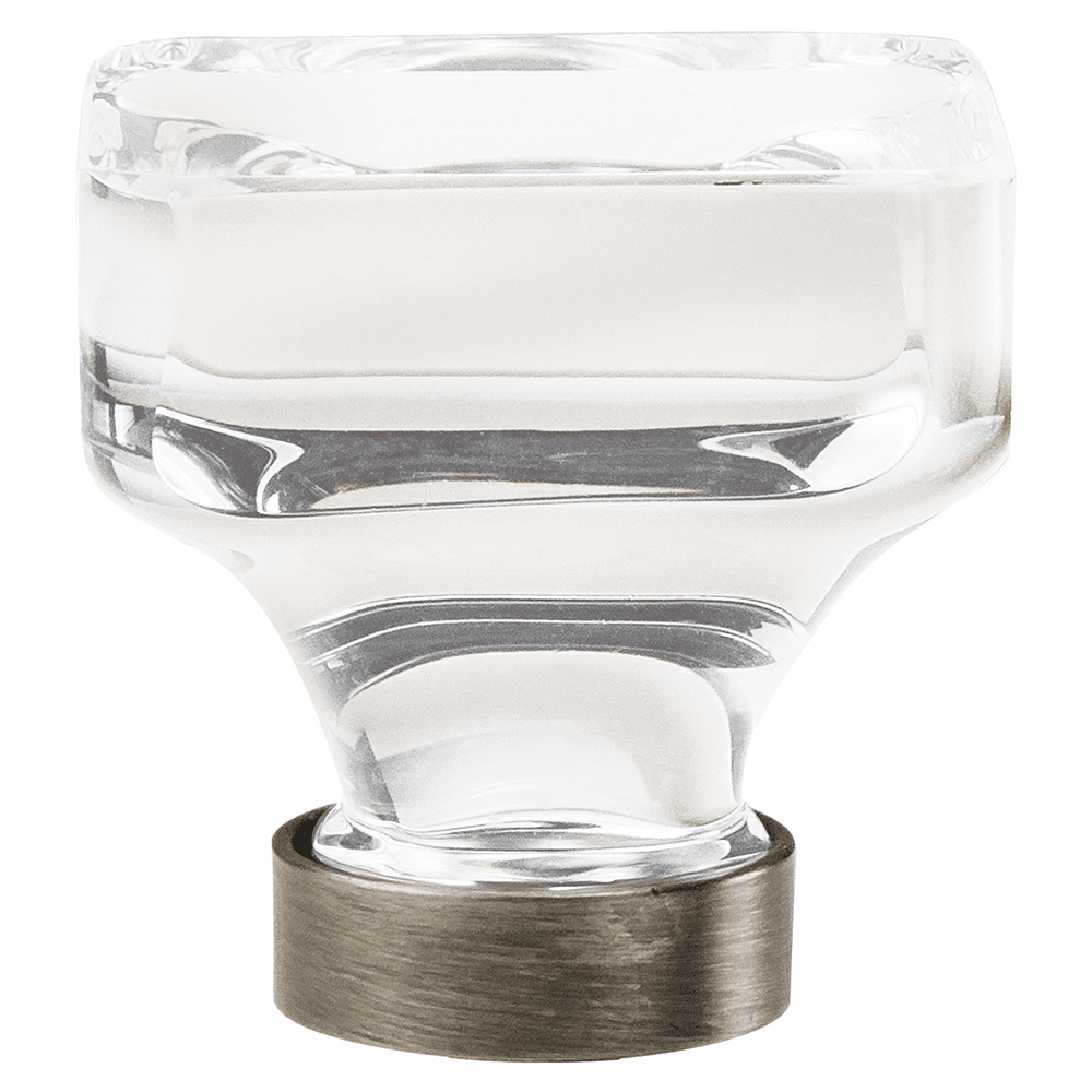 1-3/8" Glacio Crystal Knob, Clear/Gunmetal
