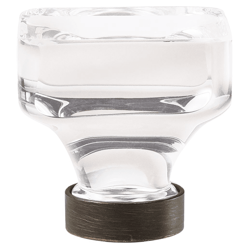 1-3/8" Glacio Crystal Knob, Clear/Oil-Rubbed Bronze