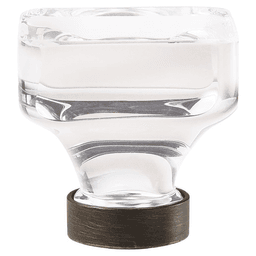 1-3/8" Glacio Crystal Knob, Clear/Oil-Rubbed Bronze