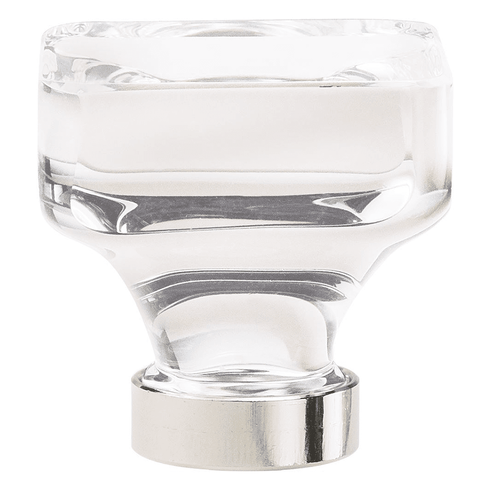 1-3/8" Glacio Crystal Knob, Clear/Polished Nickel