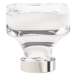 1-3/8" Glacio Crystal Knob, Clear/Polished Nickel