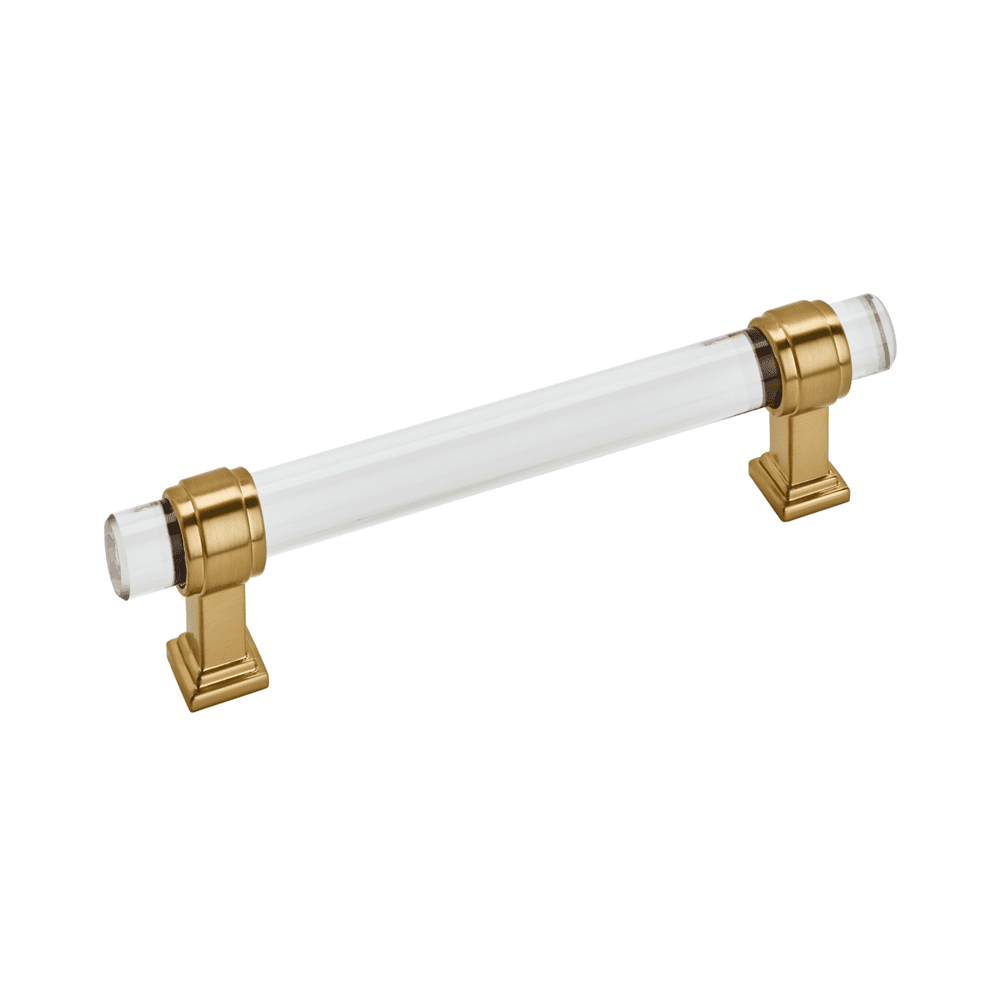 5-1/16" Glacio Glass Door Pull, Clear/Champagne Bronze