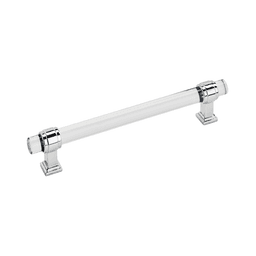 6-5/16" Glacio Glass Door Pull, Clear/Polished Chrome