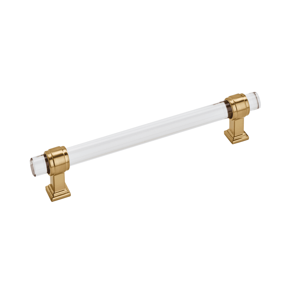 6-5/16" Glacio Glass Door Pull, Clear/Champagne Bronze