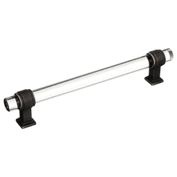6-5/16" Glacio Glass Door Pull, Clear/Oil-Rubbed Bronze