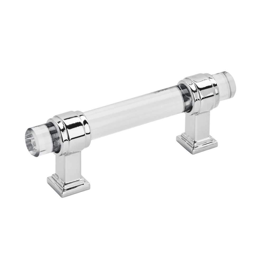 3" Glacio Pull, Clear/Polished Chrome