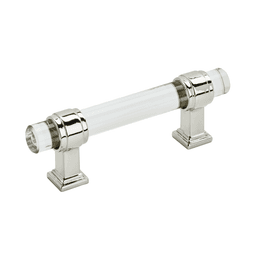 3" Glacio Pull, Clear/Polished Nickel