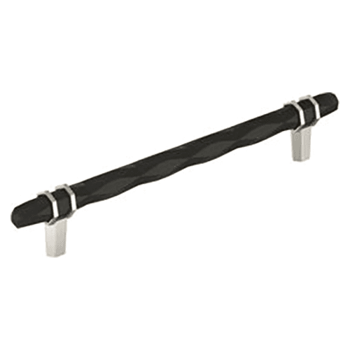 8" London Cabinet Pull, Black Bronze/Polished Nickel