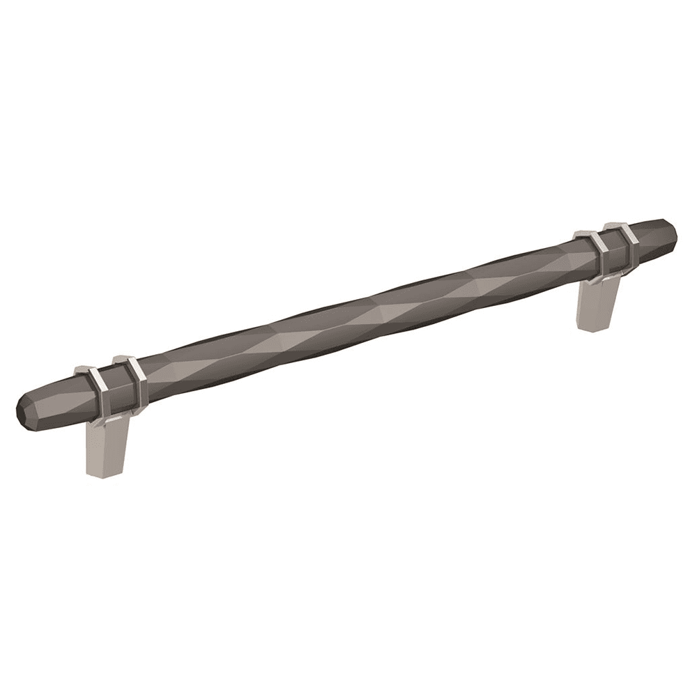 203mm London Cabinet Pull, Black Chrome/Polished Chrome