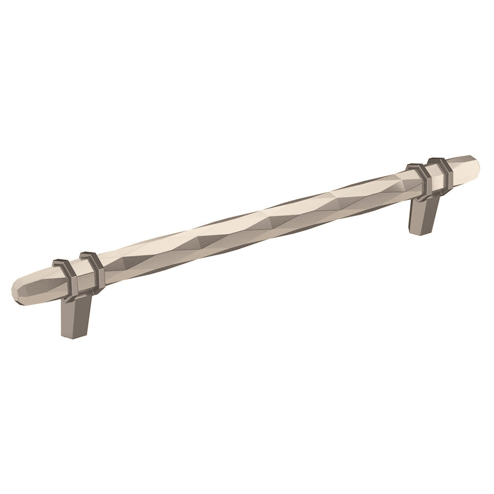 203mm London Cabinet Pull, Satin Nickel/Black Chrome