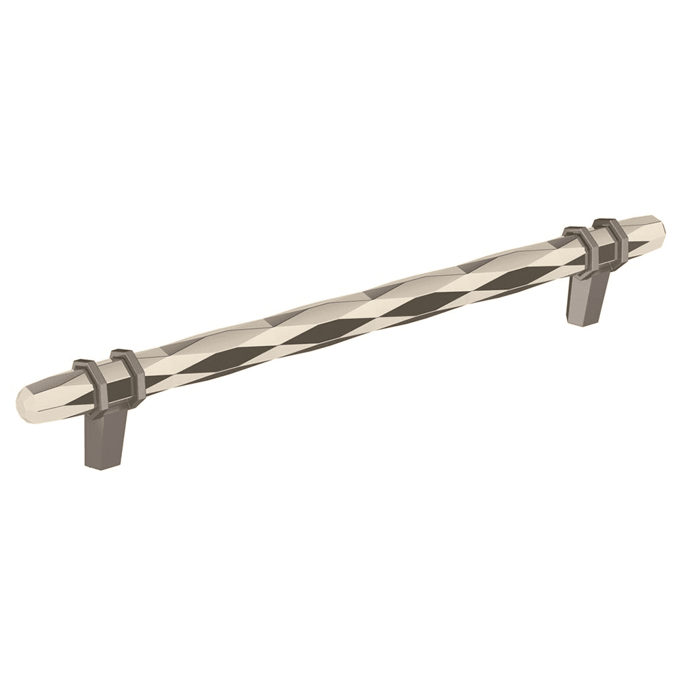 203mm London Cabinet Pull, Polished Nickel/Black Chrome