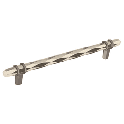 203mm London Cabinet Pull, Polished Nickel/Black Chrome