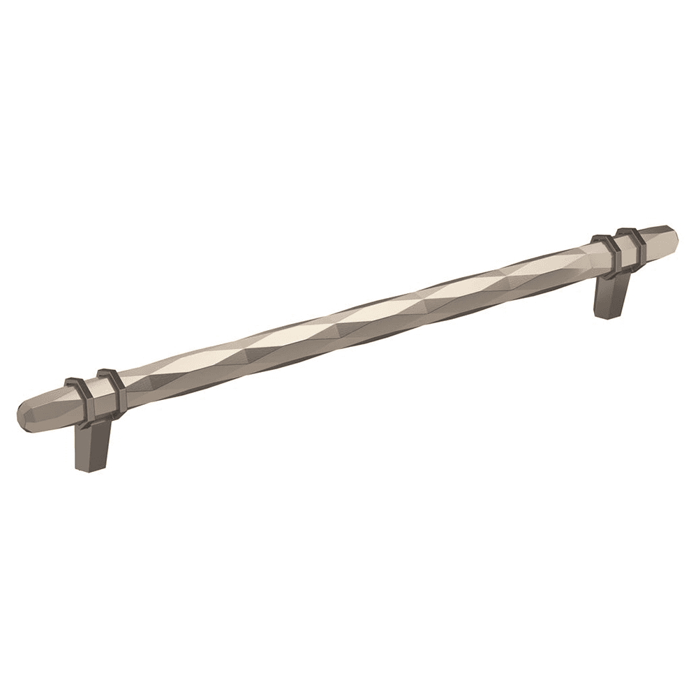 256mm London Cabinet Pull, Satin Nickel/Black Chrome
