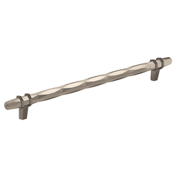 256mm London Cabinet Pull, Satin Nickel/Black Chrome