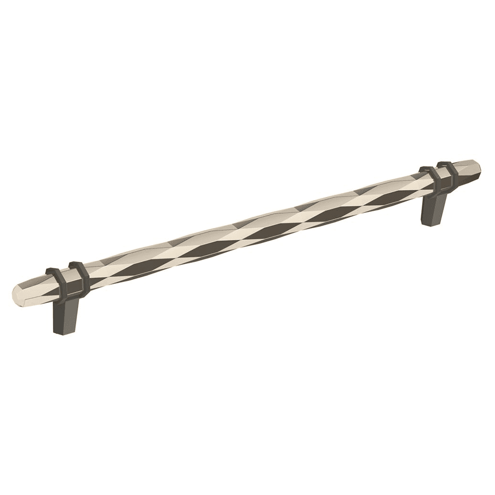256mm London Cabinet Pull, Polished Nickel/Black Bronze