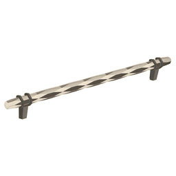 256mm London Cabinet Pull, Polished Nickel/Black Bronze