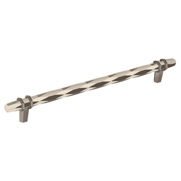 256mm London Cabinet Pull, Polished Nickel/Black Chrome