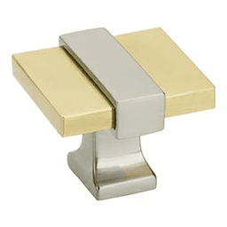 1-3/8" Overton Cabinet Knob, Brushed Gold/Satin Nickel