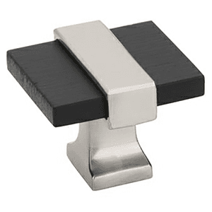 1-3/8" Overton Cabinet Knob, Brushed Matte Black/Satin Nickel