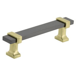 3-3/4" Overton Cabinet Pull, Black Chrome/Brushed Gold