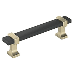 3-3/4" Ovaerton Cabinet Pull, Brushed Matte Black/Golden Champagne