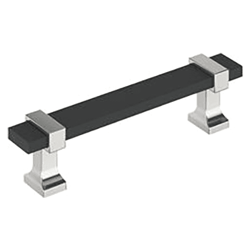 3-3/4" Ovaerton Cabinet Pull, Brushed Matte Black/Champagne Bronze