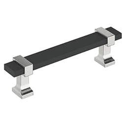 3-3/4" Ovaerton Cabinet Pull, Brushed Matte Black/Champagne Bronze