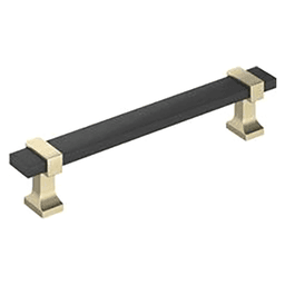 5-1/16" Overton Cabinet Pull, Matte Black/Golden Champagne