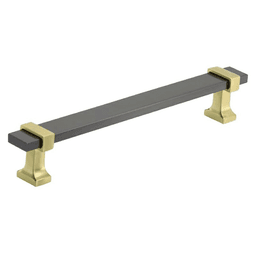 6-5/16" Overton Cabinet Pull, Black Chrome/Brushed Gold