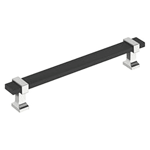6-5/16" Overton Cabinet Pull, Matte Black/Polished Chrome