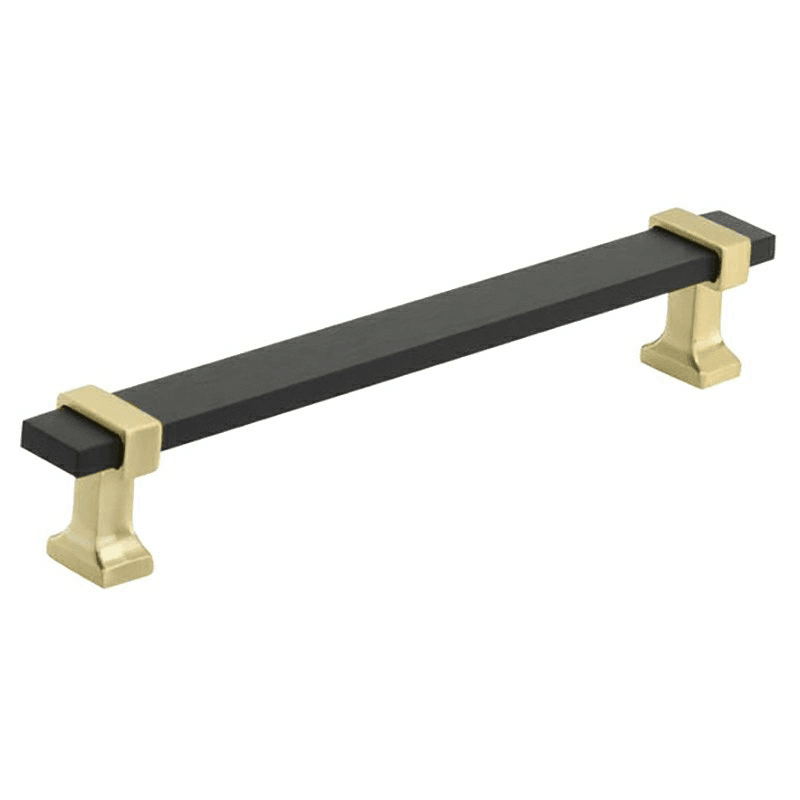 6-5/16" Overton Cabinet Pull, Brushed Matte Black/Brush Gold