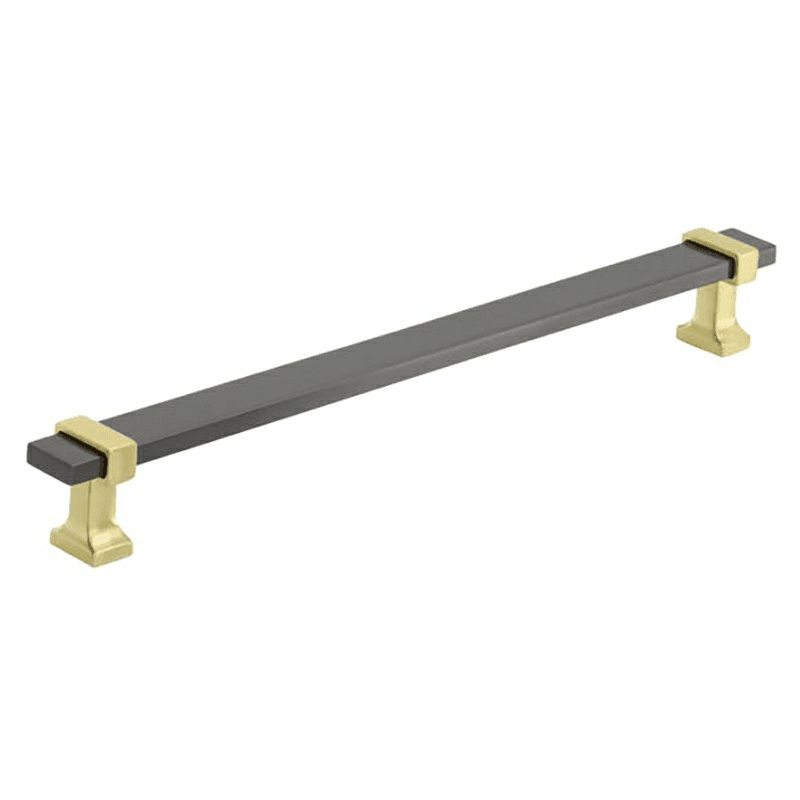 8-13/16" Overton Cabinet Pull, Black Chrome/Brushed Gold