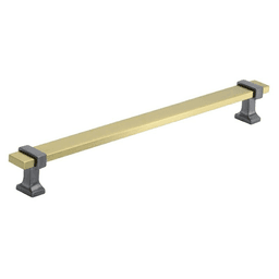 8-13/16" Overton Cabinet Pull, Brushed Gold/Black Chrome