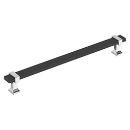 8-13/16" Overton Cabinet Pull, Matte Black/Polished Chrome