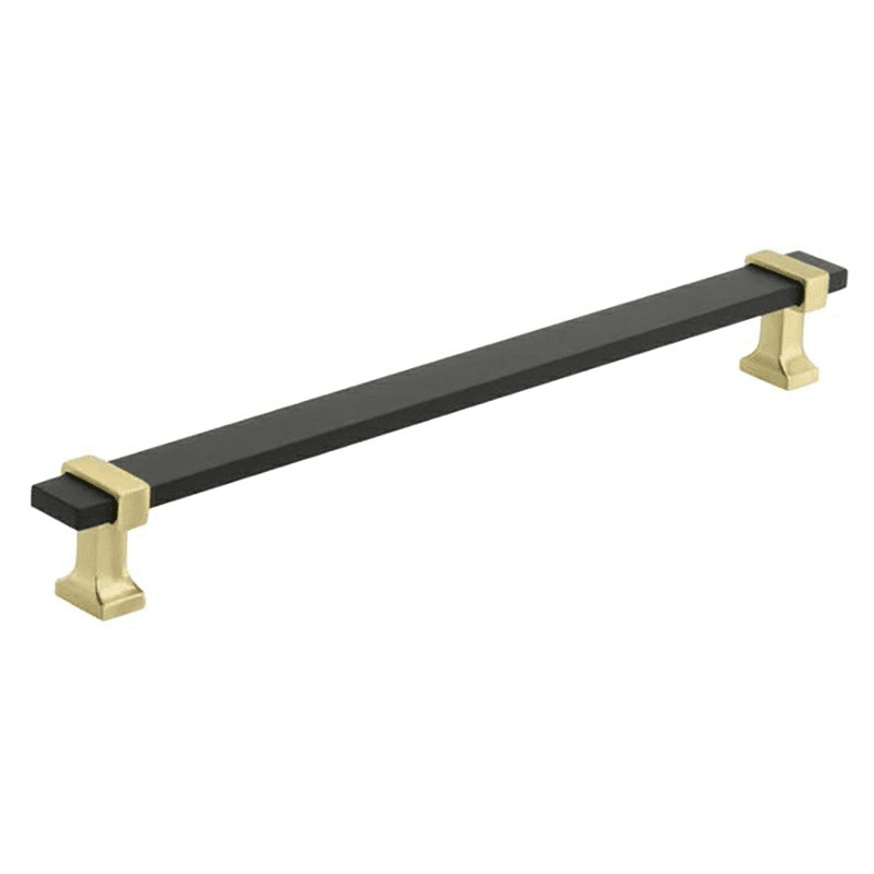 8-13/16" Overton Cabinet Pull, Brushed Matte Black/Brush Gold