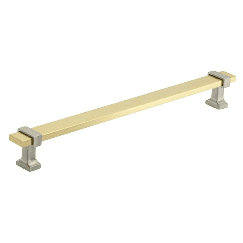 8-13/16" Overton Cabinet Pull, Brushed Matte Black/Satin Nickel