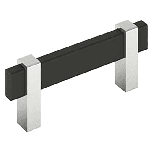 3" Mulino Cabinet Pull, Matte Black/Polished Chrome