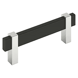 3-3/4" Mulino Cabinet Pull, Matte Black/Polished Chrome