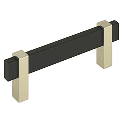 3-3/4" Mulino Cabinet Pull, Matte Black/Golden Champagne