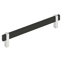 7-9/16" Mulino Cabinet Pull, Matte Black/Polished Chrome
