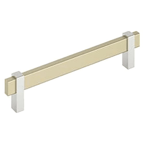 6-5/16" Mulino Cabinet Pull, Golden Champagne/Polished Chrome