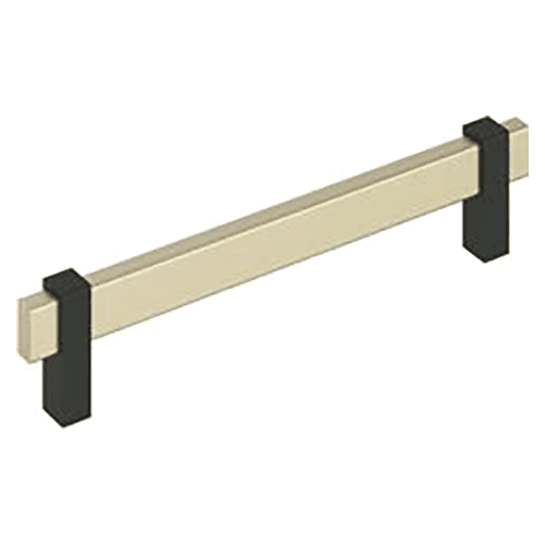 6-5/16" Mulino Cabinet Pull, Golden Champagne/Matte Black
